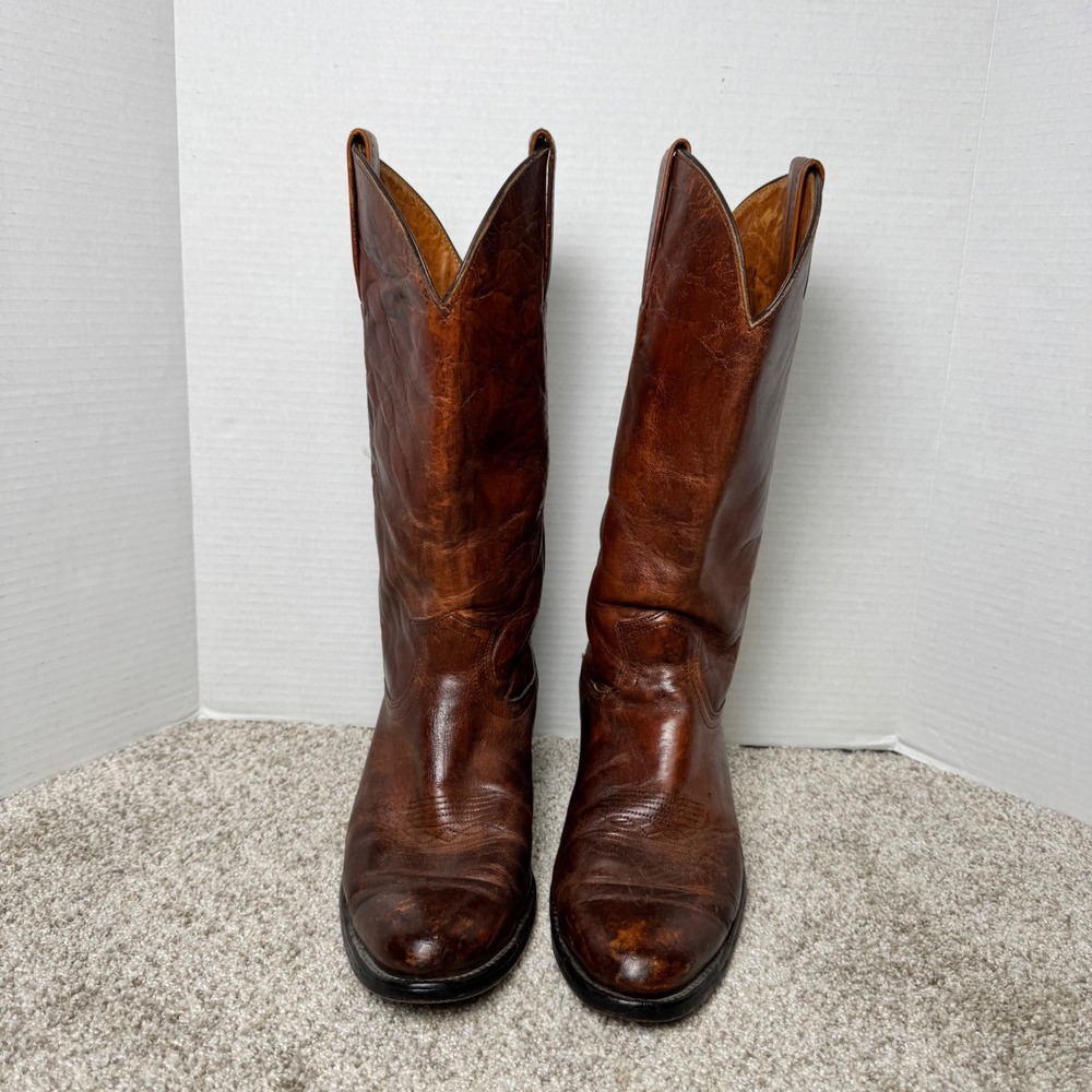 Vintage Frye 2355 Leather Western Cowboy Boots Brown Women's 9.5D - Picture 4 of 10